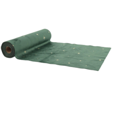 Chemin de table étoiles velours vert et Or 28cm x 3m
