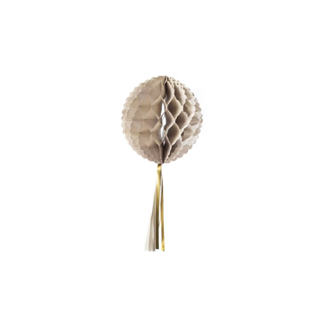 Boule alvéolée grise avec tassel - Diam. 30cm