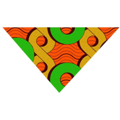 Bandana en coton style wax (impression quadri recto) 52x52 cm