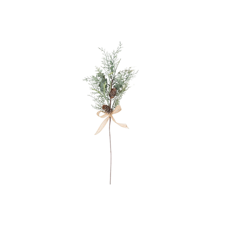 Branche de Sapin Eucalyptus et Pommes de pin nœud jute - Haut. 63cm