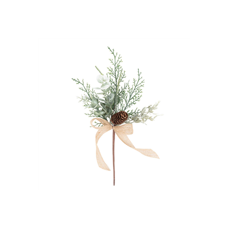 Branche de Sapin Eucalyptus et Pommes de pin nœud jute - Haut. 32cm