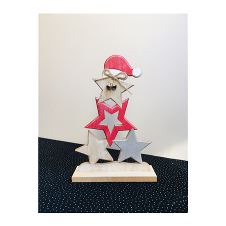 Sapin d'étoiles en bois - Haut 29cm