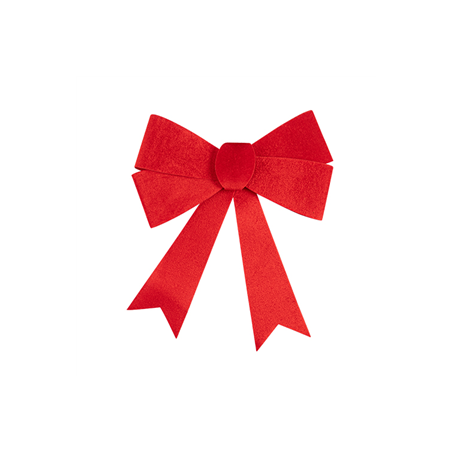 Nœud en velours scintillant rouge 30 x 37cm
