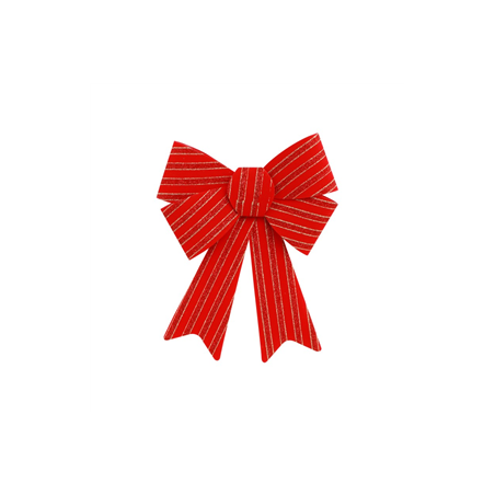 Nœud paillette rouge et or pvc 18 x 4 x 25cm