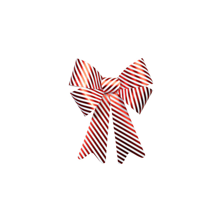 Nœud candy rayé rouge et blanc en plastique 36,5 x 50,8 cm