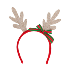 Serre Tête bois de rennes de Noël en tissu - Taille adulte