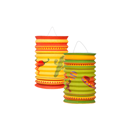 Lot de 2 lampions Fiesta 19cm - papier