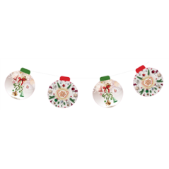 Guirlande NOEL - LOT DE 3 - 10 fanions papier RONDS - Long 450cm