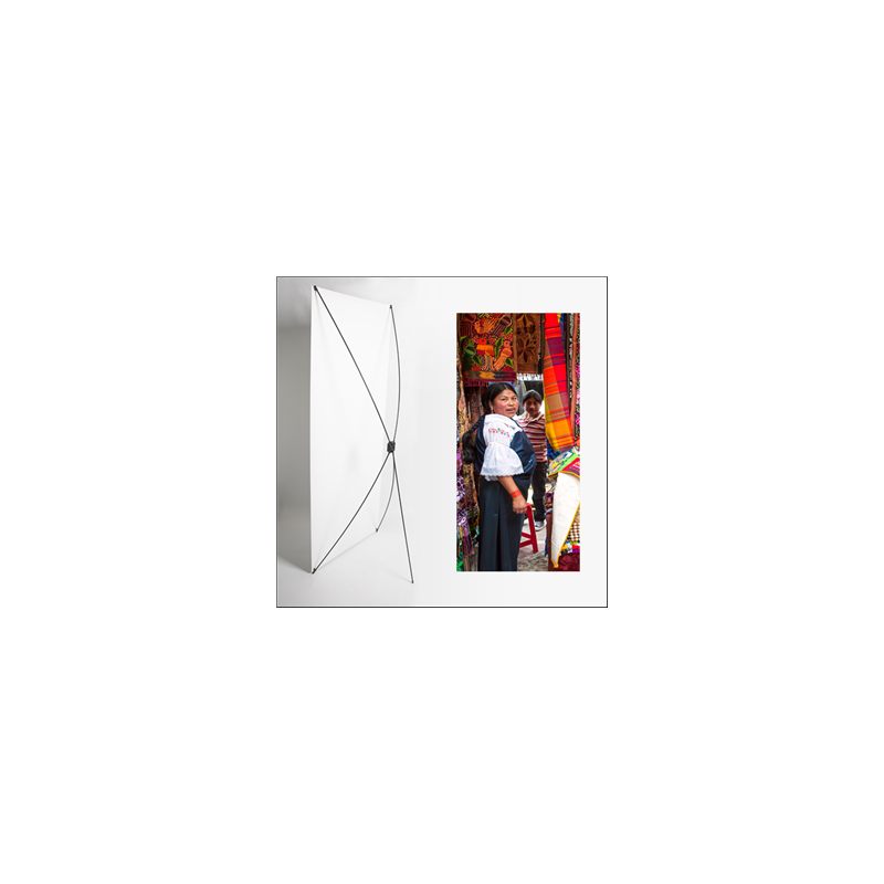 Kakemono AMS Vendeuse - 180 x 80 cm - Toile M1 avec structure X- Banner