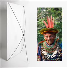 Kakemono AMS Indien - 180 x 80 cm - Toile M1 avec structure X- Banner