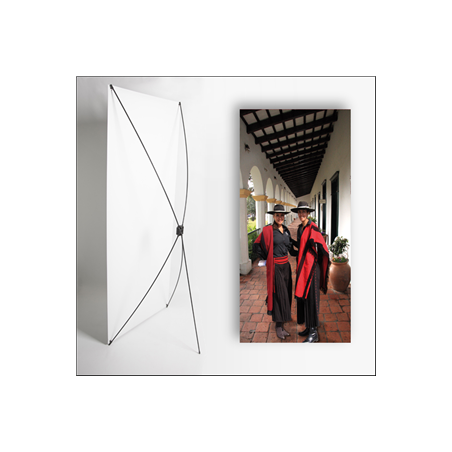 Kakemono AMS Femme en costume - 180 x 80cm - Toile M1 avec structure X- Banner