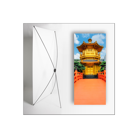Kakemono Asie Temple - 180 x 80 cm - Toile M1 avec structure X- Banner