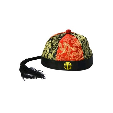 Chapeau asiatique tissu - taille adulte - Haut. 13cm Diam. 19cm