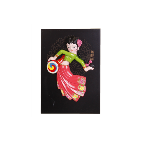 Cadre en bois danseuse chinoise 22 x 15cm