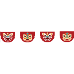 Guirlande Dragon - 10 fanions papier 20 x 30cm