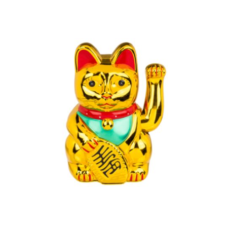 Chat chinois OR - Haut. 20cm (2x piles AA non fournies)