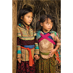 Kakemono Vietnam Enfants - 180 x 80 cm - Toile M1 avec structure X- Banner