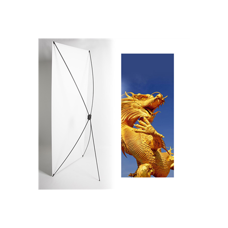 Kakemono Chine Dragon - 180 x 80 cm - Toile M1 avec structure X- Banner