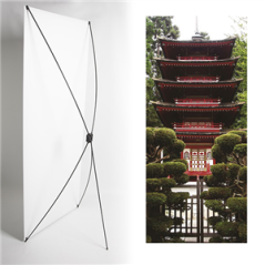 Kakemono Japon Monument - 180 x 80 cm - Toile M1 avec structure X- Banner
