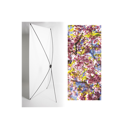 Kakemono Japon Printemps - 180 x 80 cm - Toile M1 avec structure X- Banner