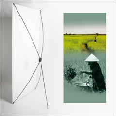 Kakemono Asie Riziere - 180 x 80 cm - Toile M1 avec structure  X- Banner