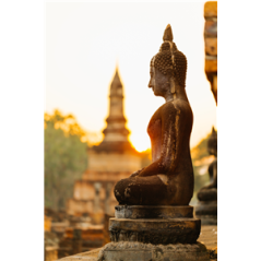 Kakemono Thailande Bouddha - 180 x 80 cm - Toile M1 avec structure X- Banner