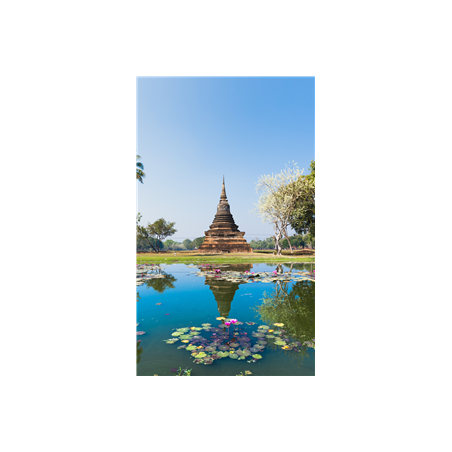 Kakemono Thailande Temple - 180 x 80 cm - Toile M1 avec structure X- Banner