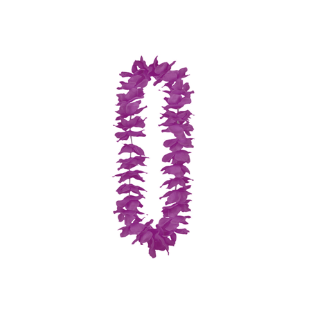 Lot de 12 colliers de fleurs violettes - tergal