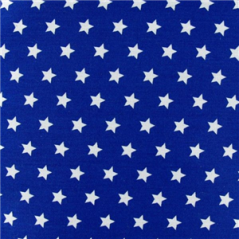 Tissu bleu étoiles blanches polyester - Larg. 160cm (vendu au mètre)