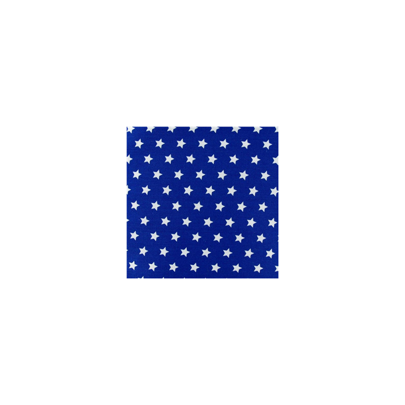 Tissu bleu étoiles blanches polyester - Larg. 160cm (vendu au mètre)