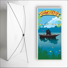 Kakemono Guinguette 5 - 180 x 80 cm - Toile M1 avec structure X- Banner
