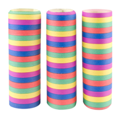 Lot de 3 Rouleaux de serpentins en papier 5 couleurs / 4 m