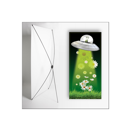 Kakemono Vert Martien - 180 x 80 cm - Toile M1 avec structure  X- Banner