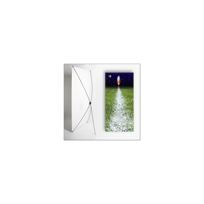 Kakemono Vert Fusee - 180 x 80 cm - Toile M1 avec structure  X- Banner