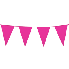 Guirlande de fanions roses 30 x 20cm - PLASTIQUELong. 10m