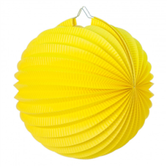 Lampion rond jaune papier - Diam. 30cm