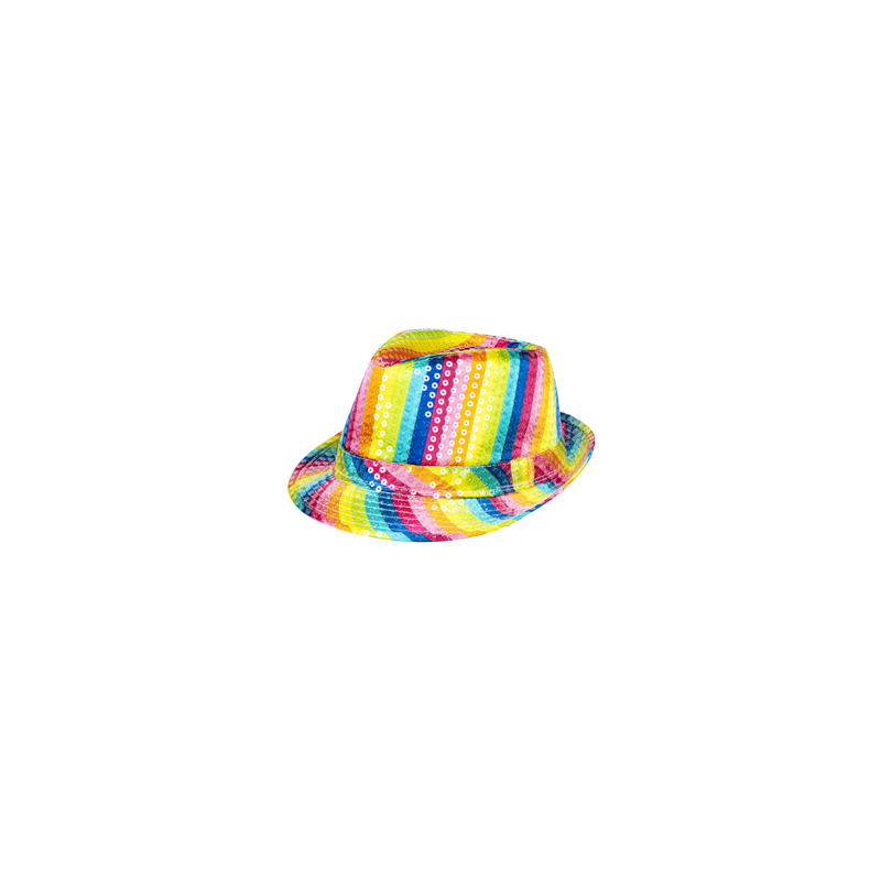 Chapeau à sequins multicolores - Taille adulte - polyester