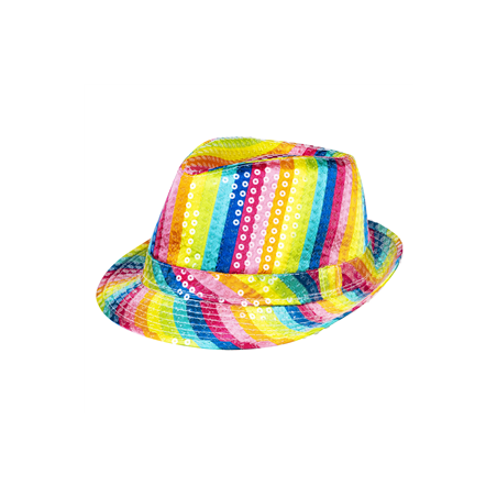 Chapeau à sequins multicolores - Taille adulte - polyester