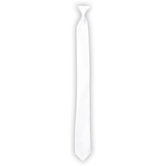 Cravate blanche - polyester - long 50cm