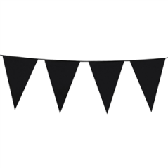 Guirlande de fanions noirs 14 x 10cm - PLASTIQUELong. 3m