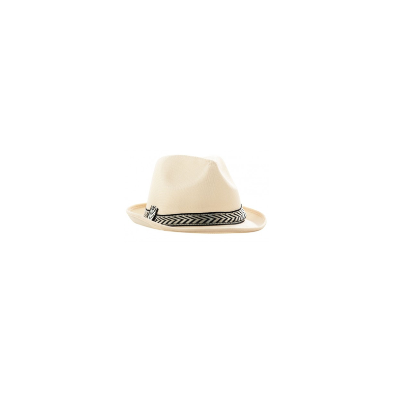 Chapeau Funky beige - Polyester / Taille Adulte - haut 13 cm diam 29 cm