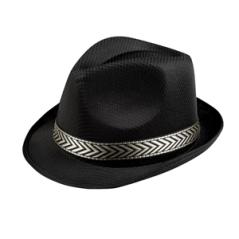 Chapeau Funky noir - Polyester / Taille Adulte - haut 13 cm diam 29 cm