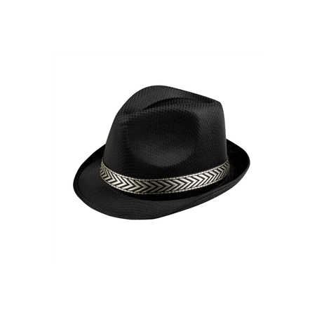 Chapeau Funky noir - Polyester / Taille Adulte - haut 13 cm diam 29 cm