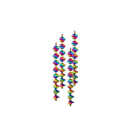 Lot de 4 spirales multicolores - Haut. 60cm