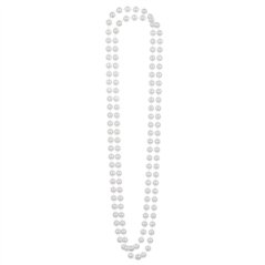 Lot de 2 Colliers de fausses perles blanches 46cm