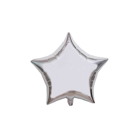 Ballon étoile argenté métallisé - 48 x 45 cm
