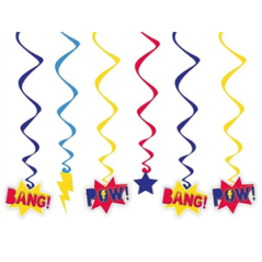 Lot de 6 tourbillons Super Héros - Haut. 40cm