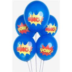 5 ballons super héros 30 cm