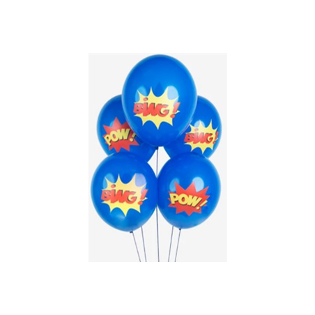 5 ballons super héros 30 cm