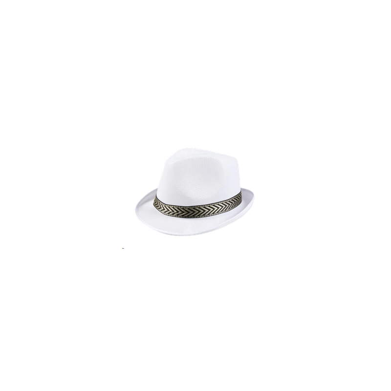 Chapeau Funky blanc - Polyester / Taille Adulte - haut 13 cm diam 29 cm